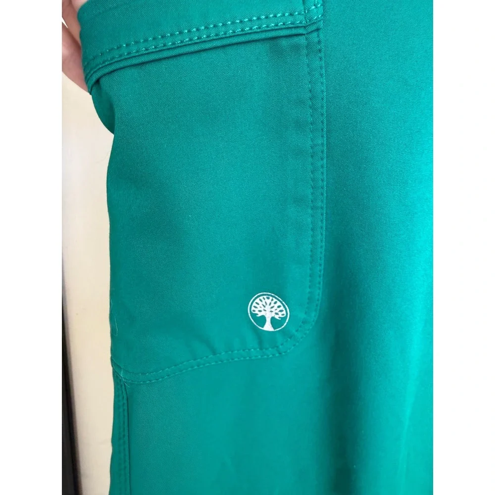 Healing Hands HH Works Rebecca Green Scrub Pants Womens Yoga Waist Size Medium‎